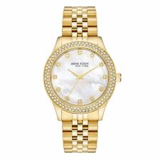 Anne Klein New York All Stainless Steel Gold-Tone Watch with Mother-of-Pearl Dia picture