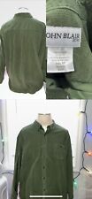 John Blair Corduroy Long Sleeve Button Up Green Men’s Size 3XL Cotton picture