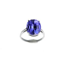 5.00 CTTW Lab Created Tanzanite Oval Cut 925 Sterling Silver Ring Sizes 6-9 picture