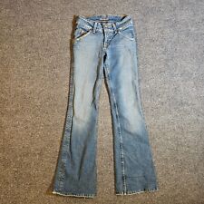 Vintage Hudson Jeans Womens 25 Blue Distressed Denim Low Rise Flare 90s Y2K picture