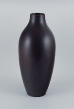 Carl Harry Stålhane for Rörstrand. Colossal ceramic floor vase with brown glaze picture