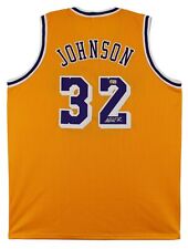 Magic Johnson Authentic Signed Yellow Pro Style Jersey BAS Witnessed 2 picture