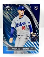 2024 Topps CHROME BLACK Yoshinobu Yamamoto Color Match Blue RC ROOKIE 35/75 picture