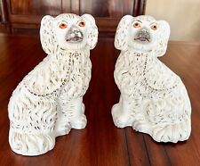 AUTHENTIC Staffordshire 19th century Victorian antique Spaniels 10” Mantel Dogs picture