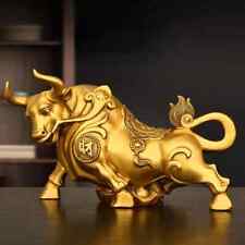 Chinese Pure Copper Cow Ornament Inviting Wealth Fortune Cow Home Decoration picture