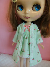 Blythe/Skipper Doll Clothes Lt Green Floral Nightgown & Robe picture