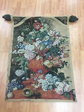 2' x 3' French Tapestry - Bouquet of Flowers - 1970s - Hand Made - 100% Wool picture