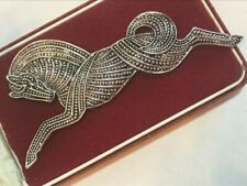 Art Deco / Celtic Style Silver Tone Galloping Horse Brooch / Pendant Shawl Pin picture