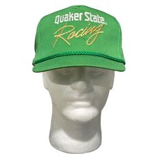 Vintage Quaker State Racing Rope Trucker Hat Adjustable Green 80’s Made In USA picture