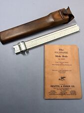 Vintage Keuffel & Esser K E Polyphase N4053-3 Wood Slide Rule & Book Manual picture