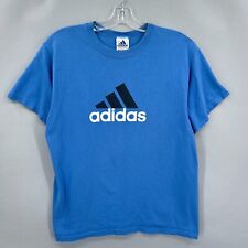Vintage Adidas Shirt Mens Large Tee T Light Blue Mountain Logo Made USA 90s picture