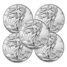 Lot of 5 - 2024 $1 American Silver Eagle 1 oz BU-Free shipping！！ picture