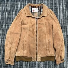 Vintage Sears Leather Shop Suade Blanket Lined Full Zip Large Bomber Jacket picture