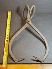 Ice tongs steel 1920s Wood company makers mark 10 x 17 picture