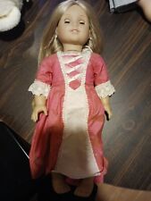 Vintage Retired American Girl Elizabeth Cole Original Pink Outfit Dress Earrings picture