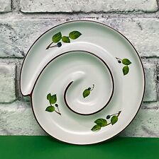 Vintage Shonfeld's Spiral Olive Leaf Design Appetizer White  Serving Dish 7”Dia picture