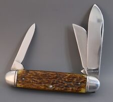 Nice Camillus Cutlery Co. N.Y. 4 Line Jigged Bone 3 Blade Pocket Stock Knife picture
