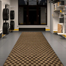 Runner Rug Hallway Non Slip Rubber Back Custom Size as Carpet Doormat Checkered picture