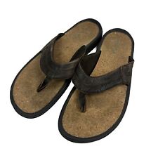 Columbia Leather Sandals Mens BM2398-248 Brown Cork  Flip Flop Thong Sz 15 picture