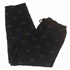 Vintage Ann May Womens Pants 100% Silk Size XL Fully Lined Black Dragonfly Print picture
