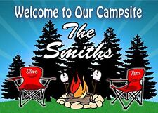 Personalized Camping Sign- Welcome to Our Campsite w/ Red Chairs CUSTOM NAME  picture