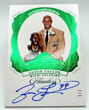 2018 Panini Flawless Jason Taylor HOF 2017 Emerald Green Auto 3/3 *Dolphins* picture