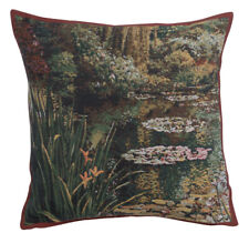 17x17 in Greenery Monet's Garden  Belgian Tapestry Cushion Jacquard Woven picture