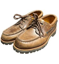 Vintage B.M. Sports 3 Eye Leather Boat Shoes Brown Men’s Size 8 1/2 picture