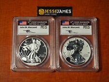 2013 W REVERSE PROOF & ENHANCED SILVER EAGLE PCGS PR70 SP70 FLAG MERCANTI SIGNED picture