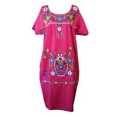 Any Color Peasant Vintage Tunic Embroidered Mexican Dress  XS S M L XL XXL picture