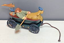 Williraye Studio WW2747 Americana Theme Figurine Wagon Lady Dog Flag 1999 picture