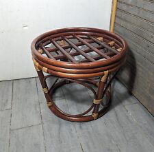 Vintage Mid Century Modern Boho Chic Bentwood Ottoman Footstool picture