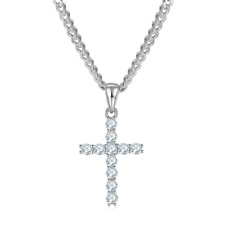 Moissanite Cross Pendant Necklace in 925 sterling silver for Women picture