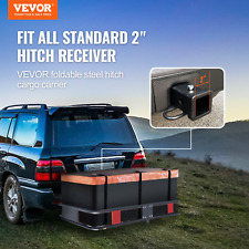 VEVOR Hitch Cargo Carrier, 60 x 24 x 6 in Folding Trailer Hitch Mounted Steel Ca picture