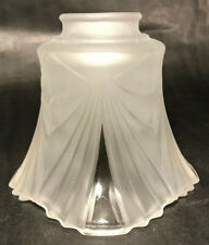 New Paneled Art Deco Crystal Etched Fixture Shade, Clear Panels, 2 1/4