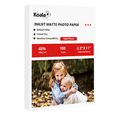 100 Koala Premium Matt Photo Paper 8.5x11 48lb for Inkjet Printer Epson HP Canon picture