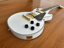 Customized classic white electric guitar with 22 gold accessories in stock picture