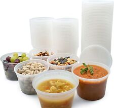 16 oz Round Deli Food/Soup Storage Containers w/ Lids Microwavable Clear Plastic picture