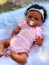 Lifelike Reborn Baby Dolls Black Girl Biracial African American Baby Doll, 20... picture