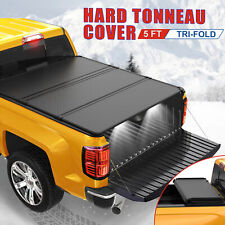 5ft Hard Bed Tonneau Cover For 2005-2015 Toyota Tacoma Truck Tri-Fold W/ Lamp picture