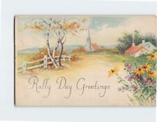 Postcard Rally Day Greetings Countryside Scene Art Print picture