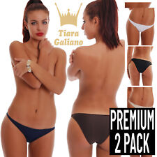 TIARA GALIANO 2-Pack Excised Microfiber Tanga Panties 215UK Knickers picture