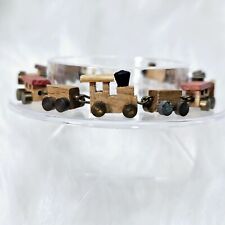 Vintage miniature train toy Barbara Elster Bracelet Germany Wood Brass Wagons  picture