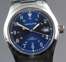 Vintage HAMILTON Khaki 000093 Date Blue Dial Automatic Mens Watch From JAPAN picture