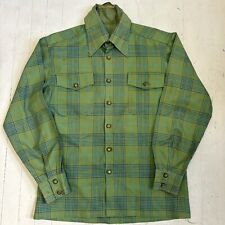 Vintage 1940s 1950s Plaid Wool Button Up Shirt  picture