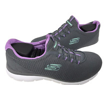 Skechers Women's Summits Cool Classic Gray Slip On Sneakers Wide Size:7.5 201F picture