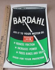 UNUSED Vintage BARDAHL ADD IT TO YOUR MOTOR OIL Can Shaped LARGE Window Decal picture