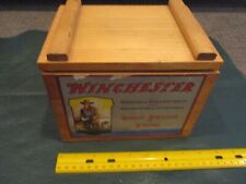 Vintage Winchester Repeating Rifle Cartridges Shoot Straight & Strong Wood Box picture