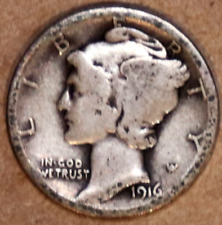 1916-P Mercury Silver Dime - Good/Very Good - #6820CA -  picture