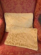 Pair Gorgeous Custom Scalamandre Gold ‘Panthera’ Animal Velvet Pillow Covers Lg picture